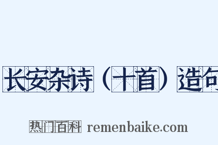 长安杂诗（十首）造句是什么意思的图片